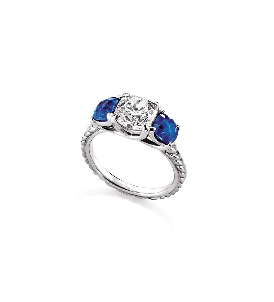 Three stone engagement rings_David Yurman sapphire ring.jpg