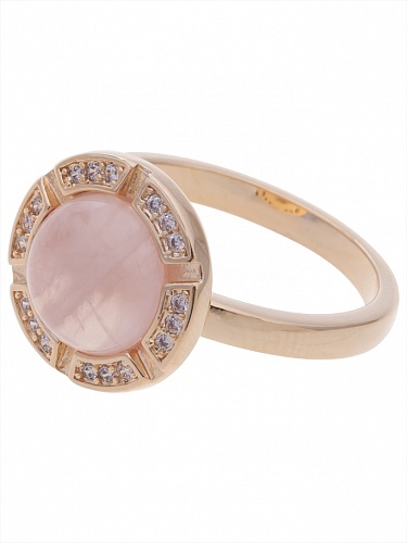 Кольцо с розовым кварцем Гюорай