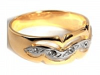Позолоченное кольцо с кристаллами Swarovski Ноуша