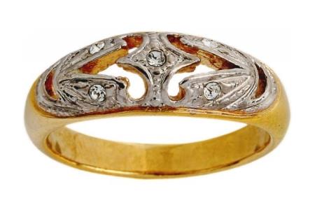 Позолоченное кольцо с кристаллами Вена
