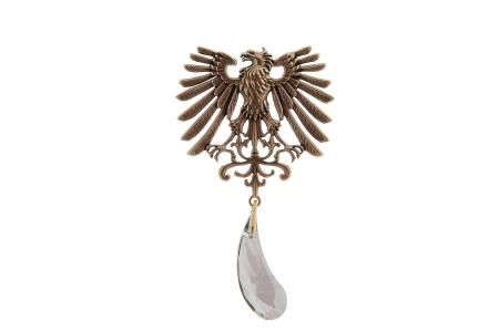 Хит продаж: Брошь с бронзовым покрытием в виде орла с крупной каплей из кристалла